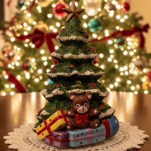 VTG 1982 Ron Gordon Christmas Tree Music Box Table Decor  Here Comes Santa Claus